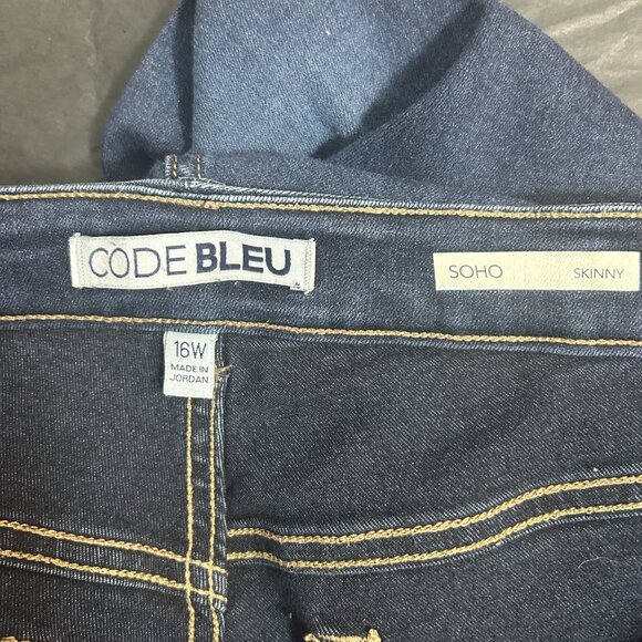 Code Bleu Soho Skinny denim high rise skinny jeans 28 in inseam size 16W - Picture 6 of 8